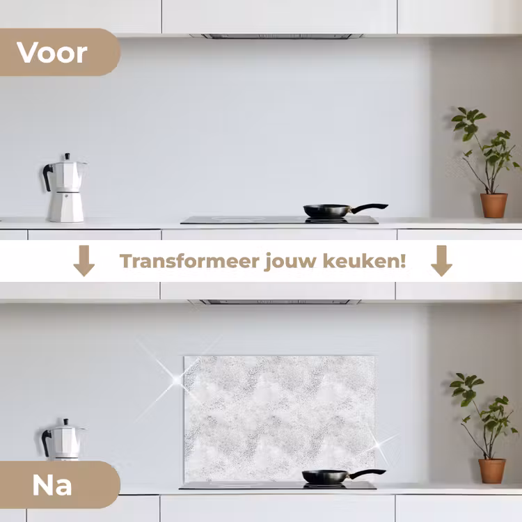 Spatscherm keuken - Lichtgrijs - Ruw - Subtiel — 3