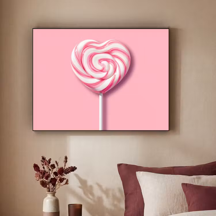Art Frame - Snoep - Lolly - Hart- Roze — 2