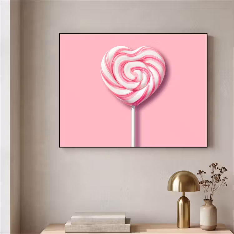 Art Frame - Snoep - Lolly - Hart- Roze — 3
