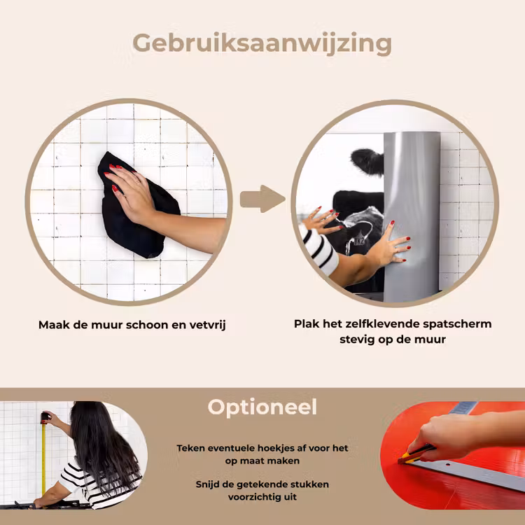 Spatscherm keuken - Koeien - Zwart - Wit — 8