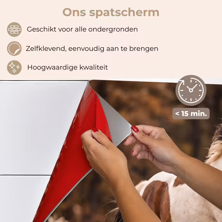 Spatscherm keuken - Paard - Bruin - Gras — 4