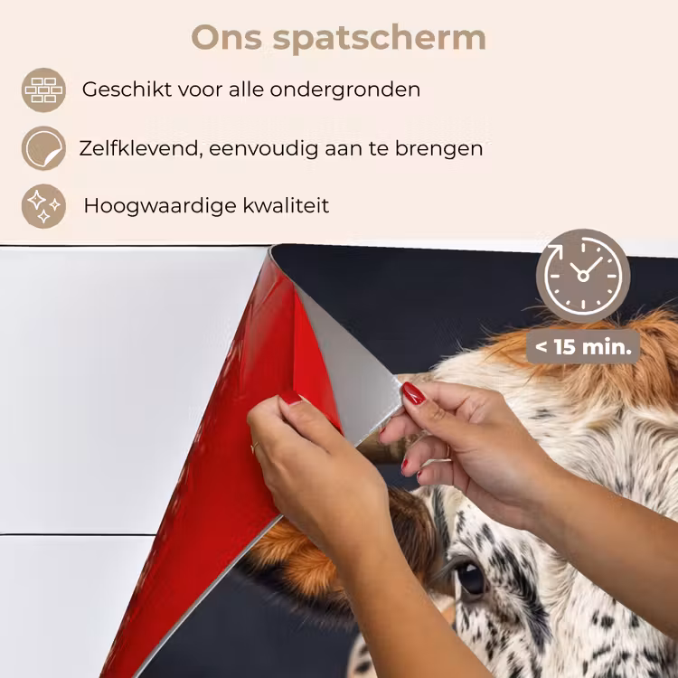 Spatscherm keuken - Stier - Kleurrijk - Hoorns — 4