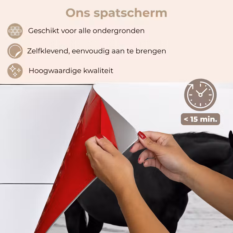 Spatscherm keuken - Paard - Auto - Zwart - Wit — 4