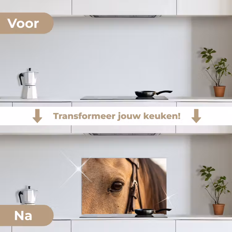 Spatscherm keuken - Paard - Oog - Bruin — 3