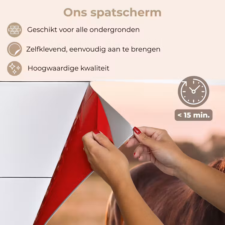 Spatscherm keuken - Paard - Zonsondergang - Bruin — 4