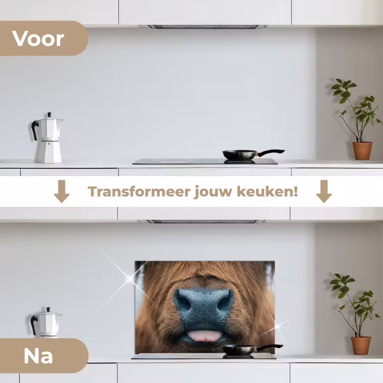 Spatscherm keuken - Schotse hooglander - Neus - Bruin — 3
