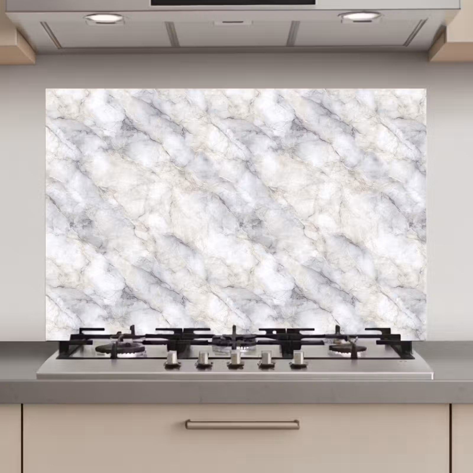 Spatscherm keuken - Grijs - Marmer - Gedetailleerd — 1