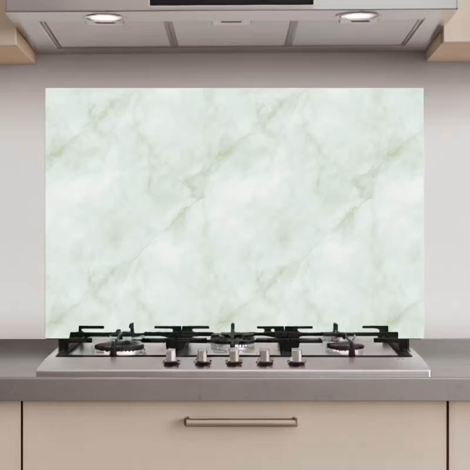 Spatscherm keuken - Groen - Marmer - Vloeiende aders — 1