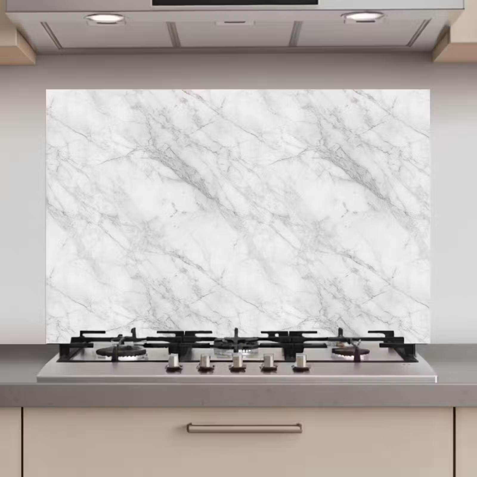 Spatscherm keuken - Klassiek - Marmer - Grijs — 1