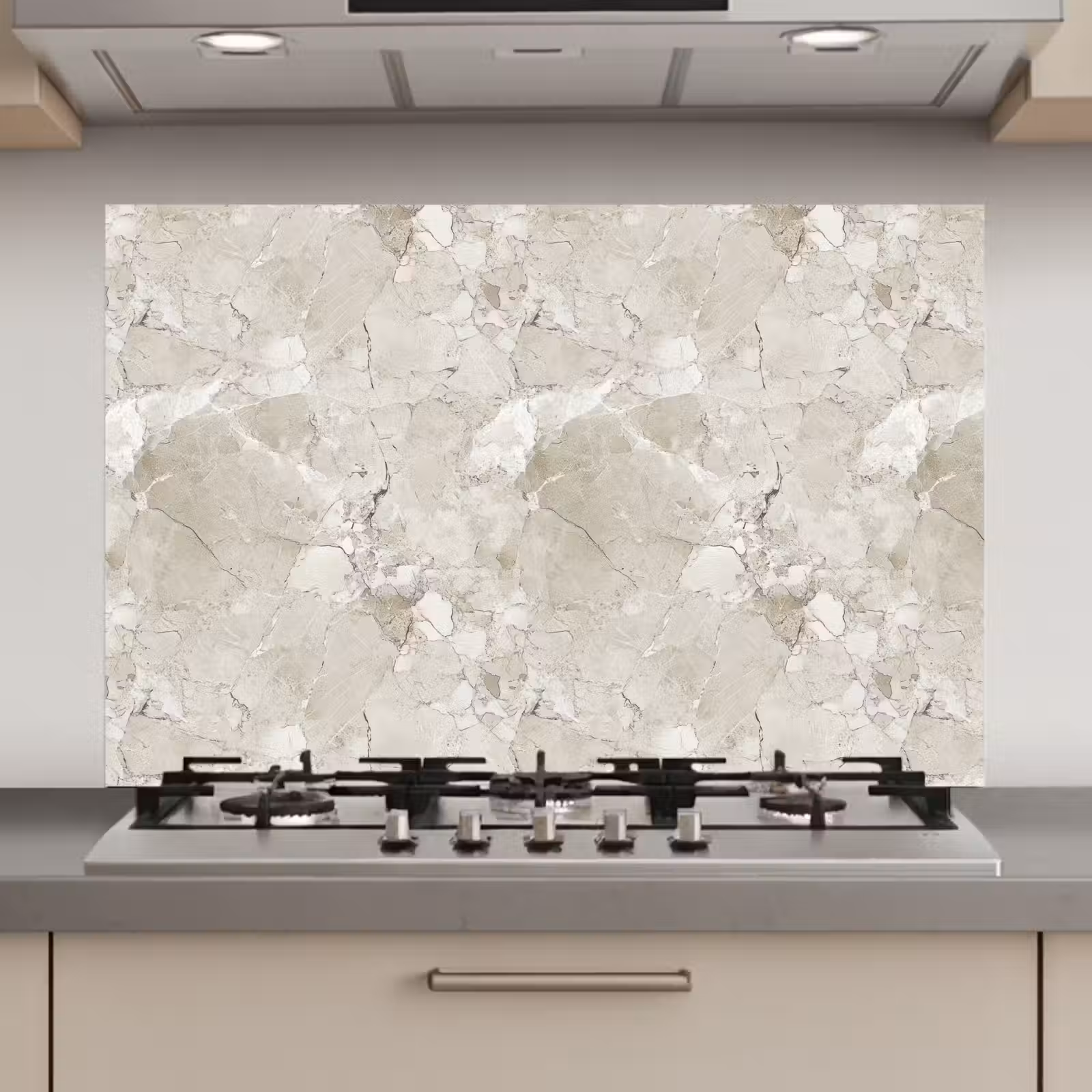 Spatscherm keuken - Marmer - Grijs - Aders — 1
