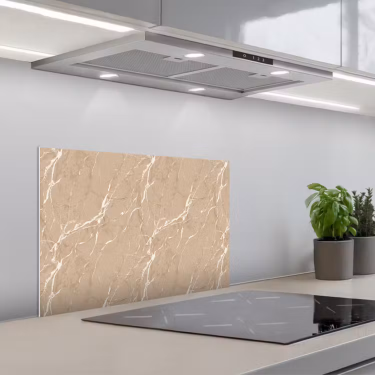 Spatscherm keuken - Beige - Marmer - Organisch - Wit — 5