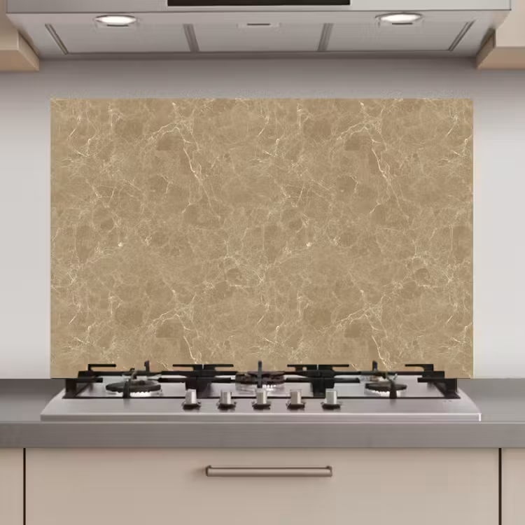Spatscherm keuken - Beige - Marmer - Witte aders — 1