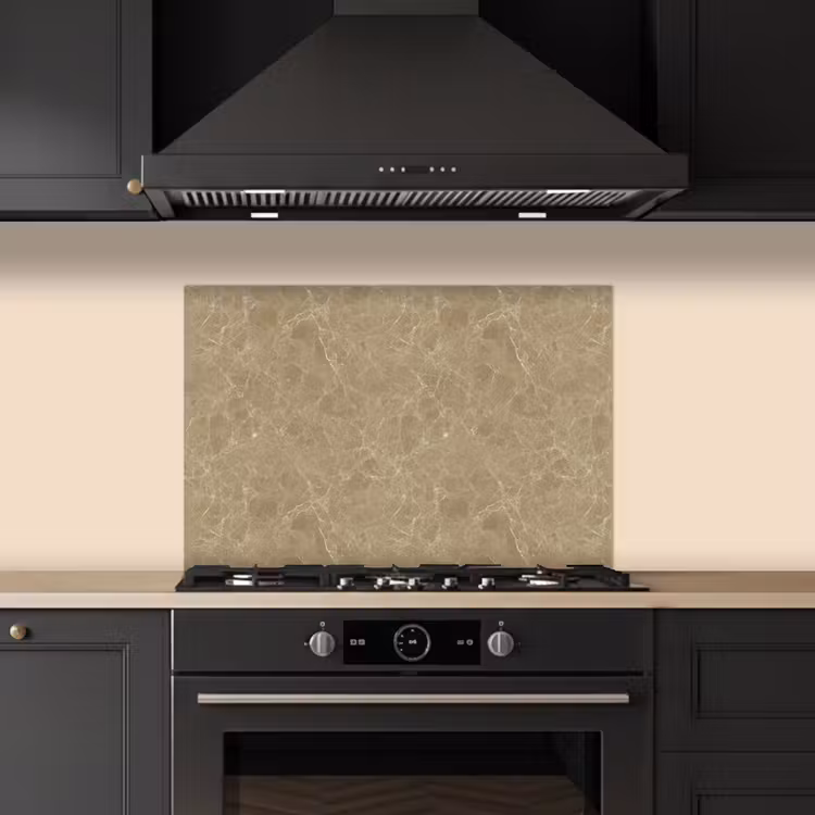 Spatscherm keuken - Beige - Marmer - Witte aders — 2