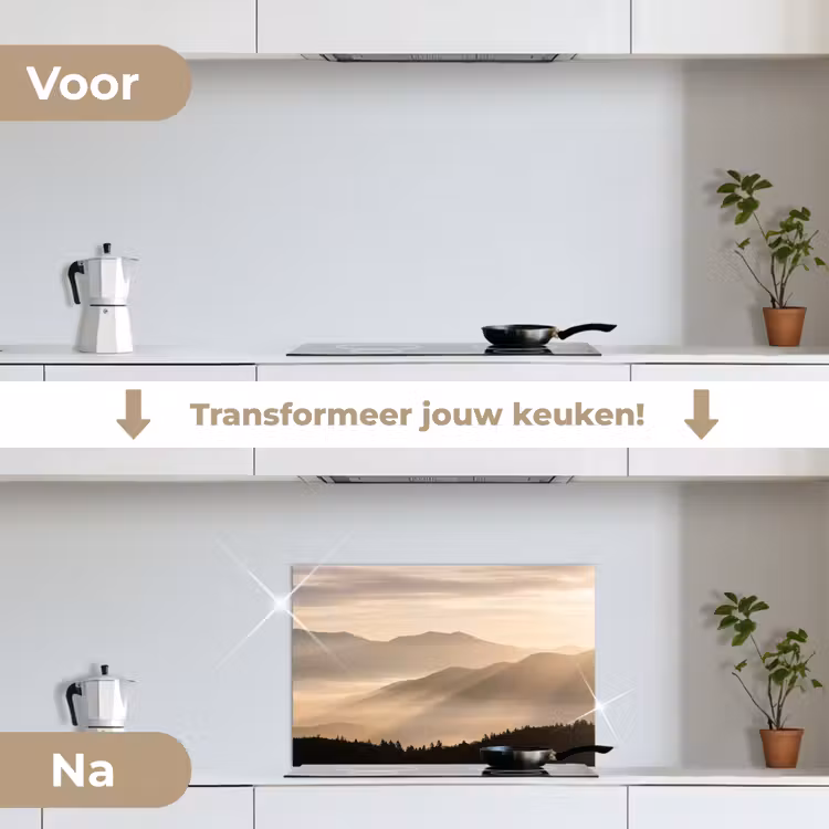 Spatscherm keuken - Bergen - Mist - Zonnestralen — 3