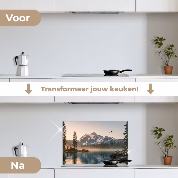Spatscherm keuken - Bergen - Water - Bomen — 3