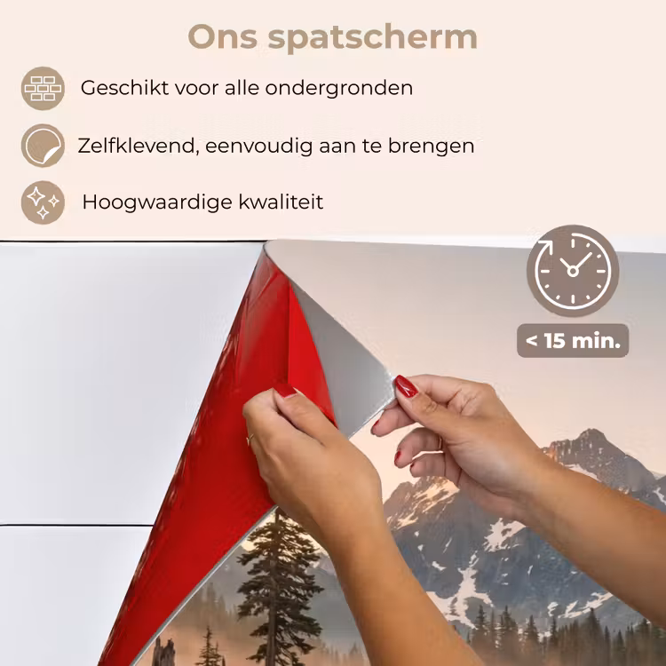 Spatscherm keuken - Bergen - Water - Bomen — 4