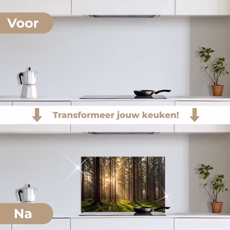 Spatscherm keuken - Bos - Gras - Zonlicht — 3