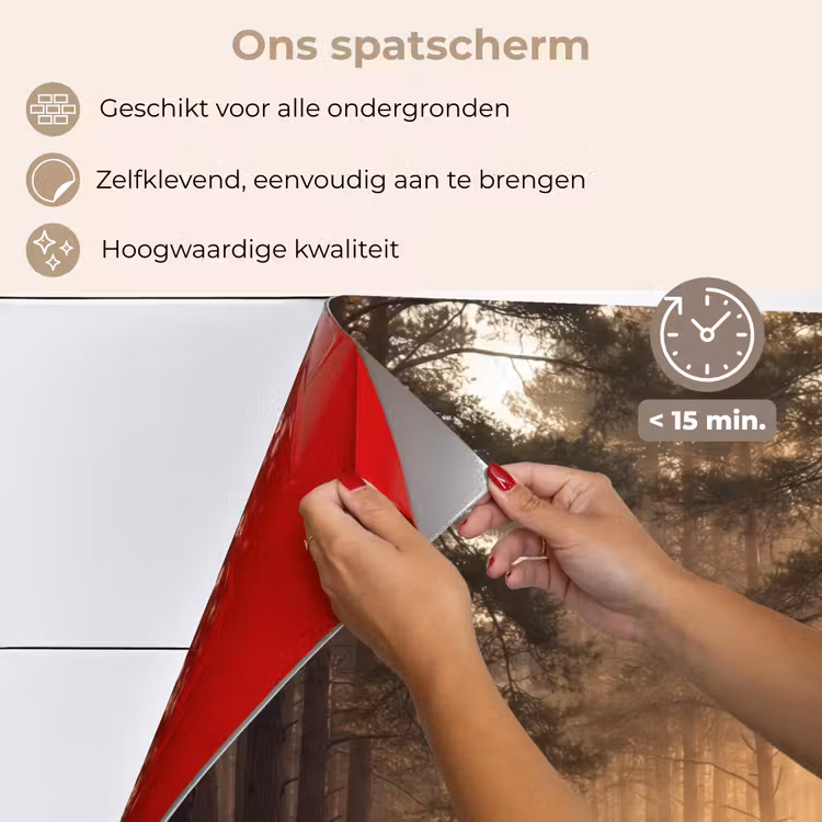 Spatscherm keuken - Bos - Mist - Zonlicht — 4