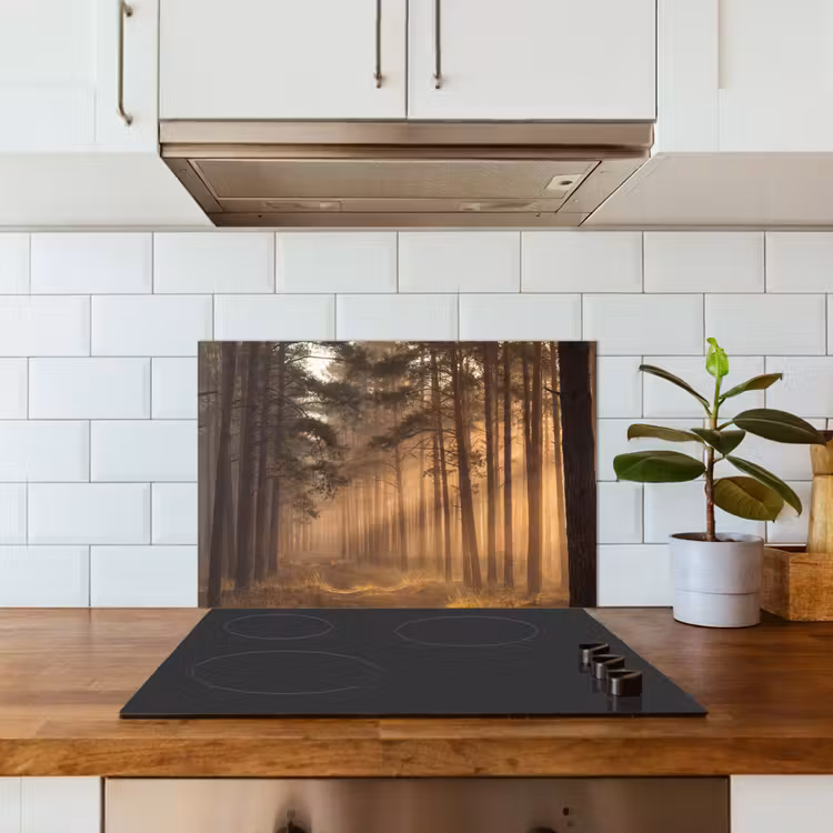 Spatscherm keuken - Bos - Mist - Zonlicht — 6