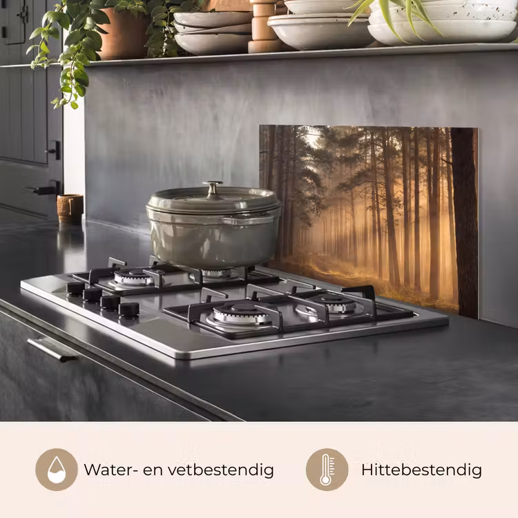 Spatscherm keuken - Bos - Mist - Zonlicht — 7