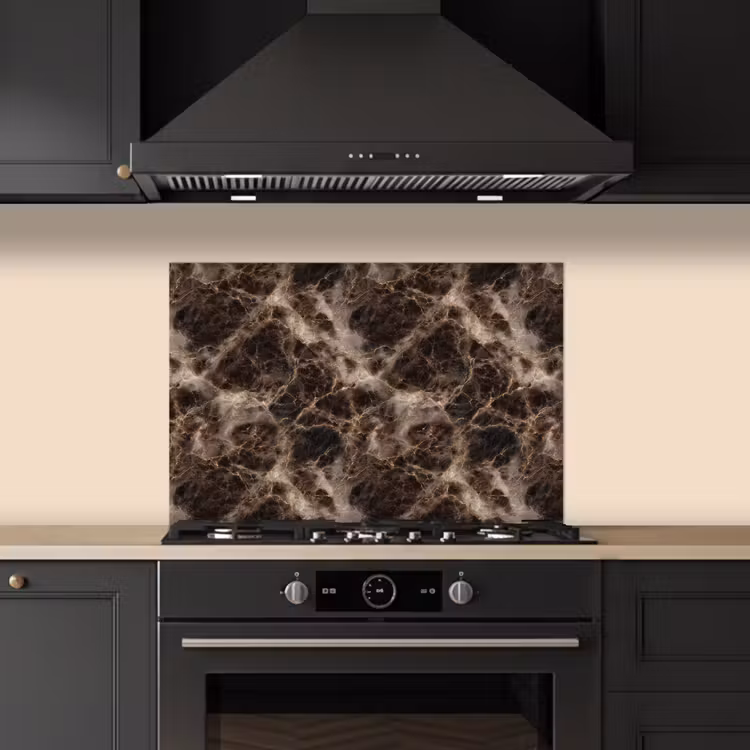 Spatscherm keuken - Bruin - Goud - Marmer — 2
