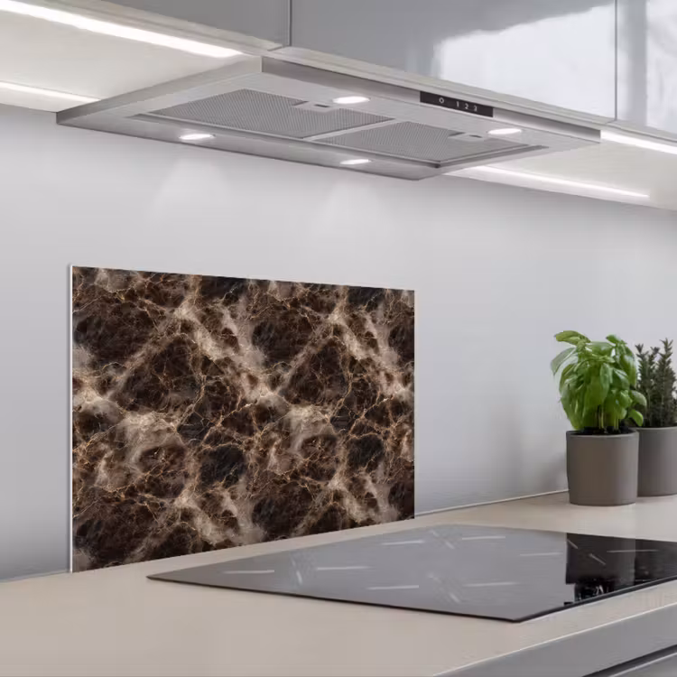 Spatscherm keuken - Bruin - Goud - Marmer — 5