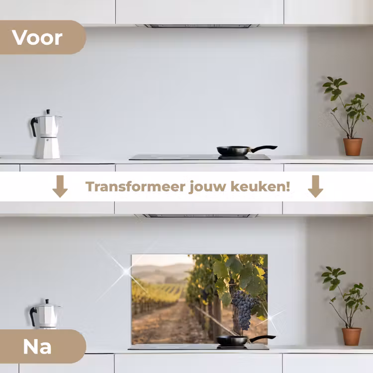 Spatscherm keuken - Druiven - Wijngaard - Zonlicht — 3
