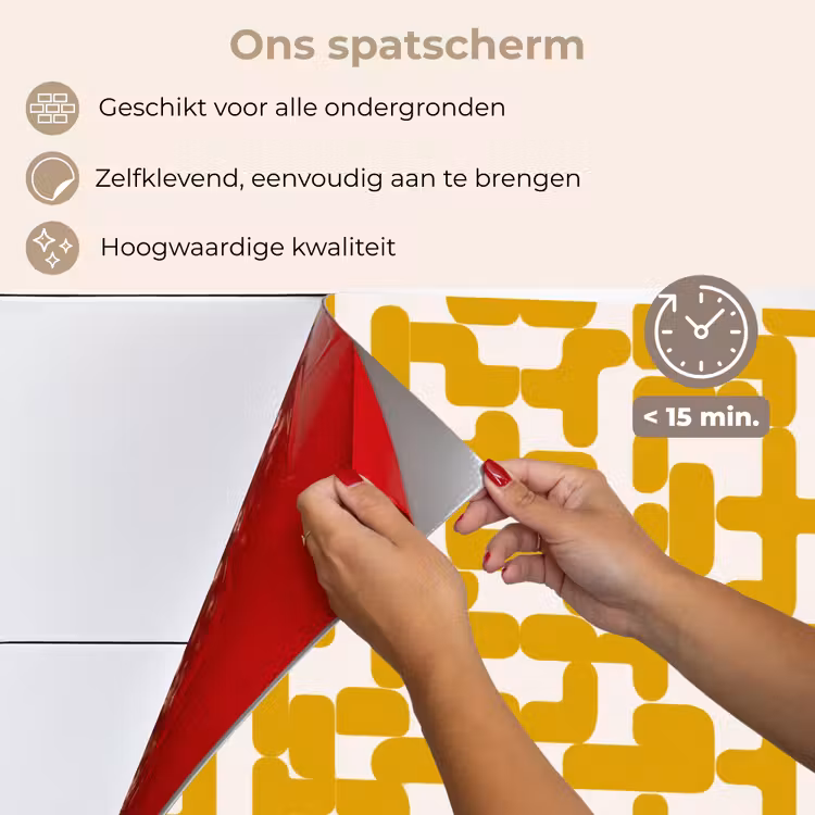 Spatscherm keuken - Geel - Beige - Patroon — 4