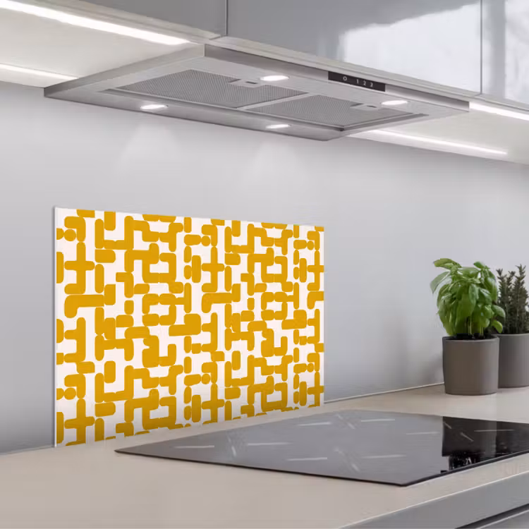 Spatscherm keuken - Geel - Beige - Patroon — 5
