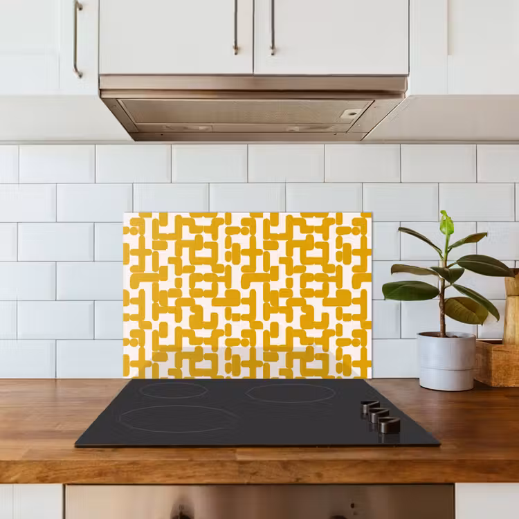 Spatscherm keuken - Geel - Beige - Patroon — 6