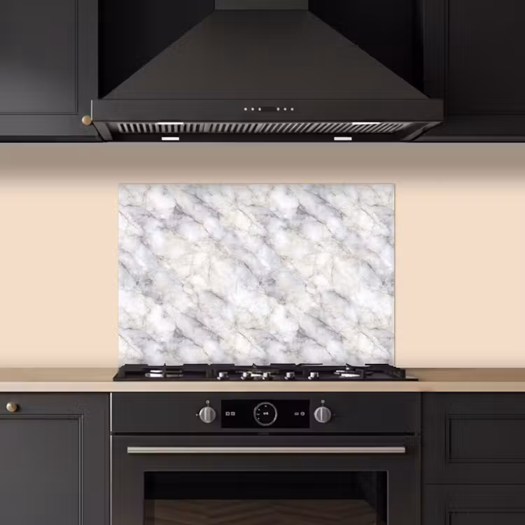 Spatscherm keuken - Grijs - Marmer - Gedetailleerd — 2