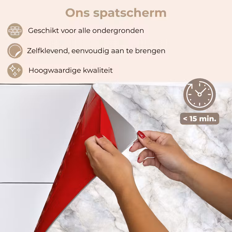 Spatscherm keuken - Grijs - Marmer - Gedetailleerd — 4