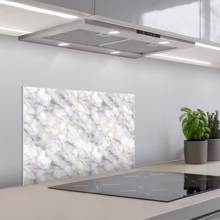 Spatscherm keuken - Grijs - Marmer - Gedetailleerd — 5