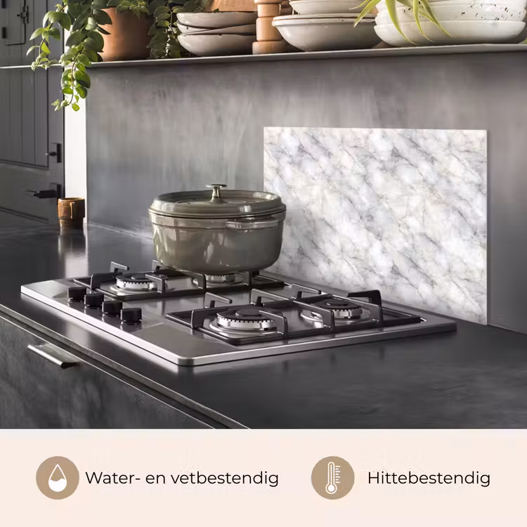 Spatscherm keuken - Grijs - Marmer - Gedetailleerd — 7