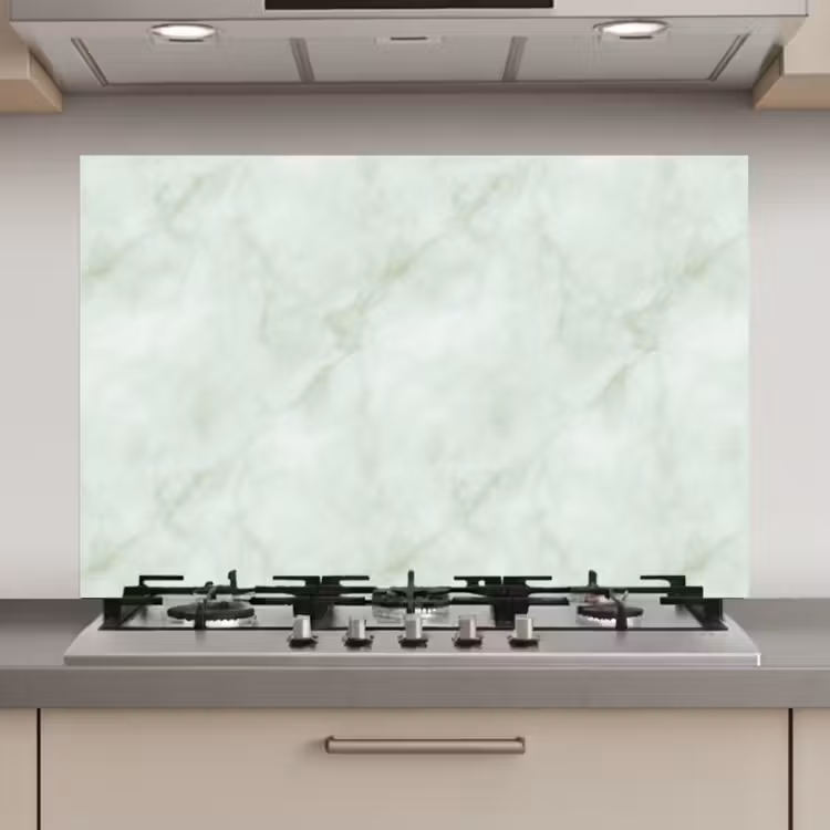 Spatscherm keuken - Groen - Marmer - Vloeiende aders — 1