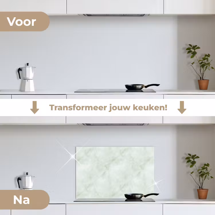 Spatscherm keuken - Groen - Marmer - Vloeiende aders — 3