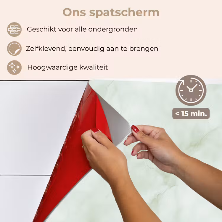 Spatscherm keuken - Groen - Marmer - Vloeiende aders — 4
