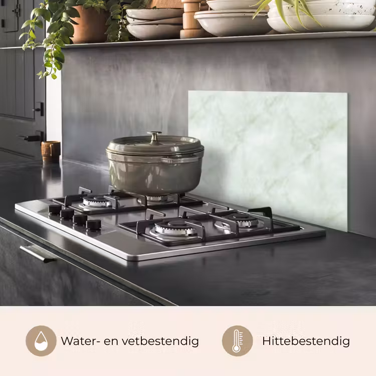 Spatscherm keuken - Groen - Marmer - Vloeiende aders — 7