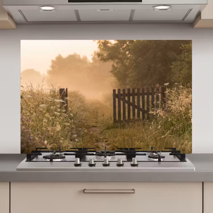 Spatscherm keuken - Hek - Natuur - Mist - Veld — 1