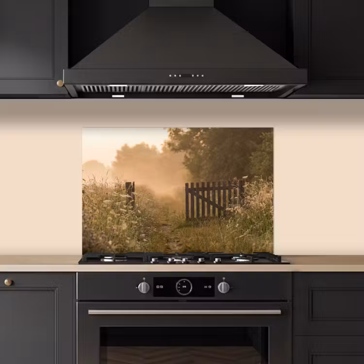 Spatscherm keuken - Hek - Natuur - Mist - Veld — 2