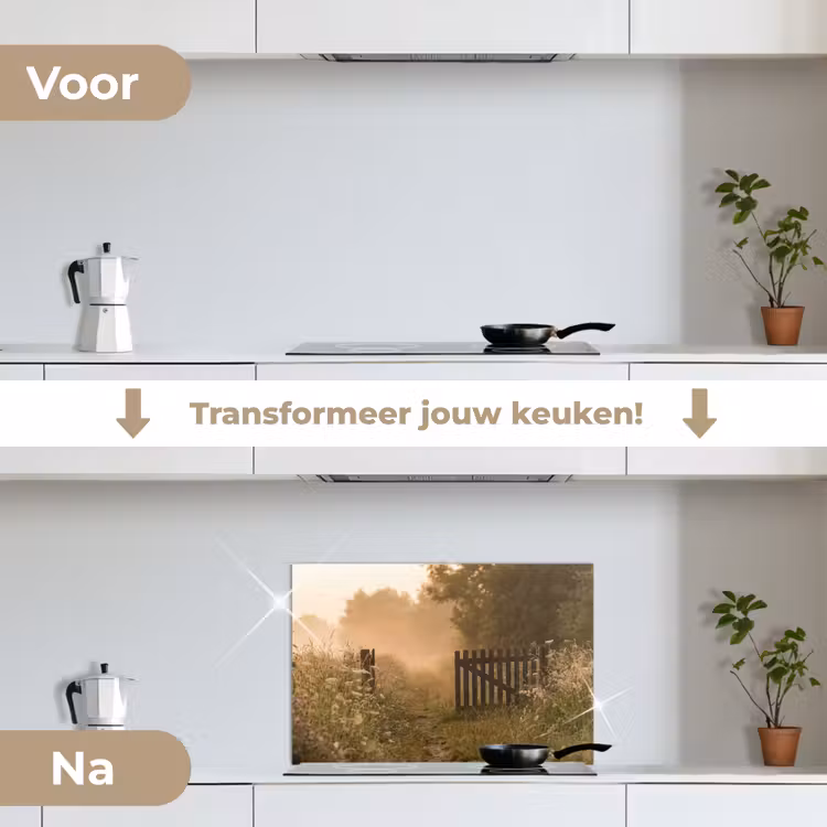 Spatscherm keuken - Hek - Natuur - Mist - Veld — 3