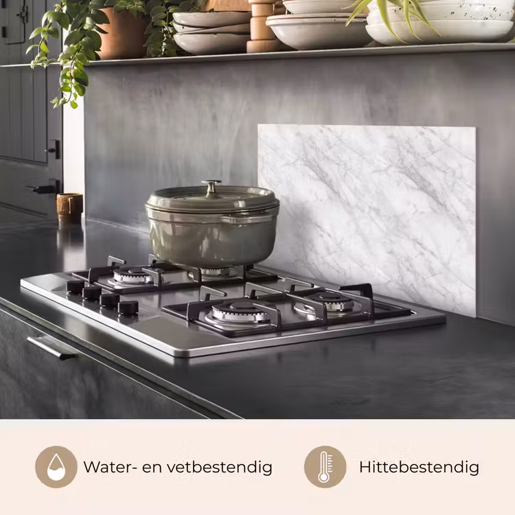 Spatscherm keuken - Klassiek - Marmer - Grijs — 7