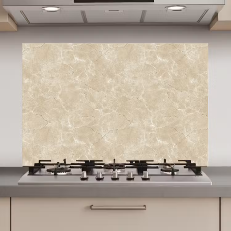 Spatscherm keuken - Lichtbeige - Marmer - Diffusie adering — 1