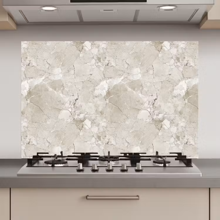 Spatscherm keuken - Marmer - Grijs - Aders — 1