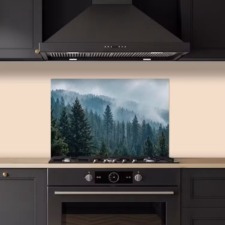 Spatscherm keuken - Naaldwoud - Bergen - Mist — 2