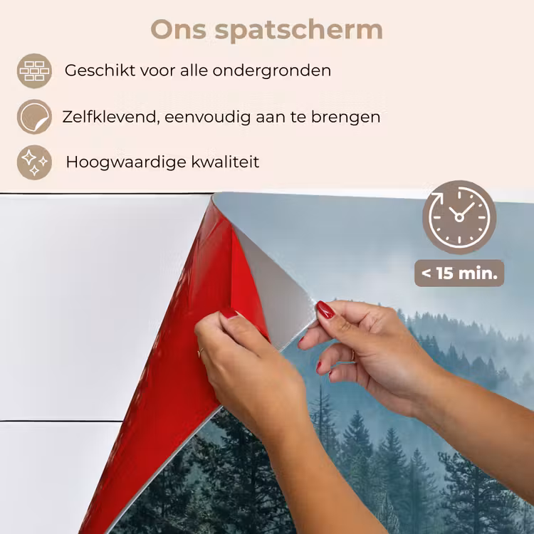 Spatscherm keuken - Naaldwoud - Bergen - Mist — 4