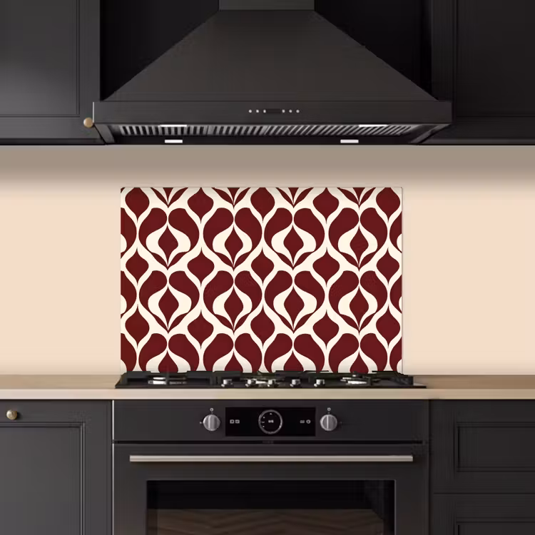 Spatscherm keuken - Rood - Druppelpatroon - Grafisch — 2