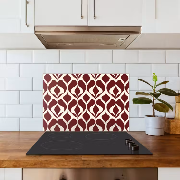 Spatscherm keuken - Rood - Druppelpatroon - Grafisch — 6