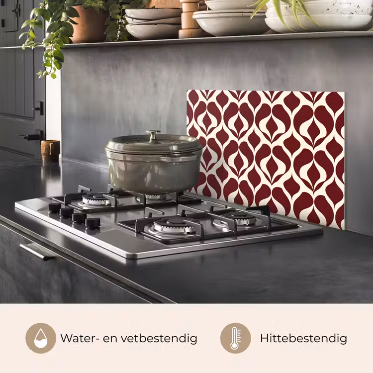 Spatscherm keuken - Rood - Druppelpatroon - Grafisch — 7