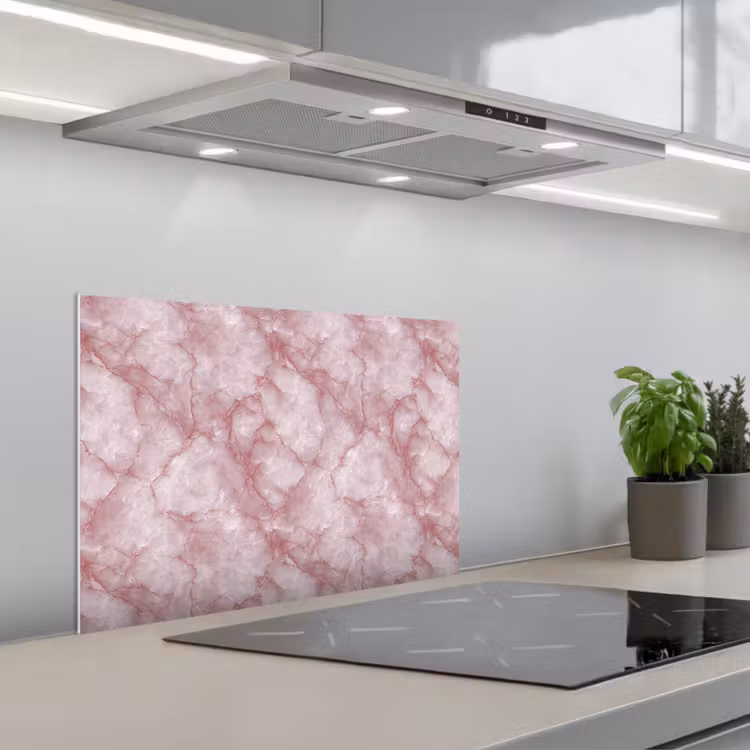 Spatscherm keuken - Roze - Kwartsmarmer - Aders — 5